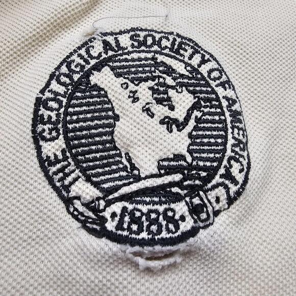1888 THE GEOLOGICAL SOCIETY OF AMERICA Distressed Polo Shirt Men's XL - Picture 3 of 7